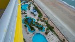 An amazing look at the pools and lazy river from the balcony